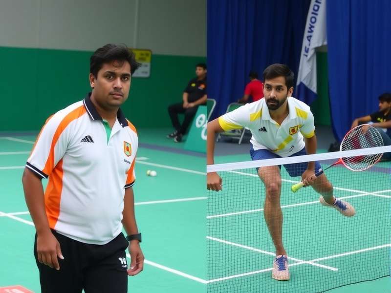 Indian badminton players in action